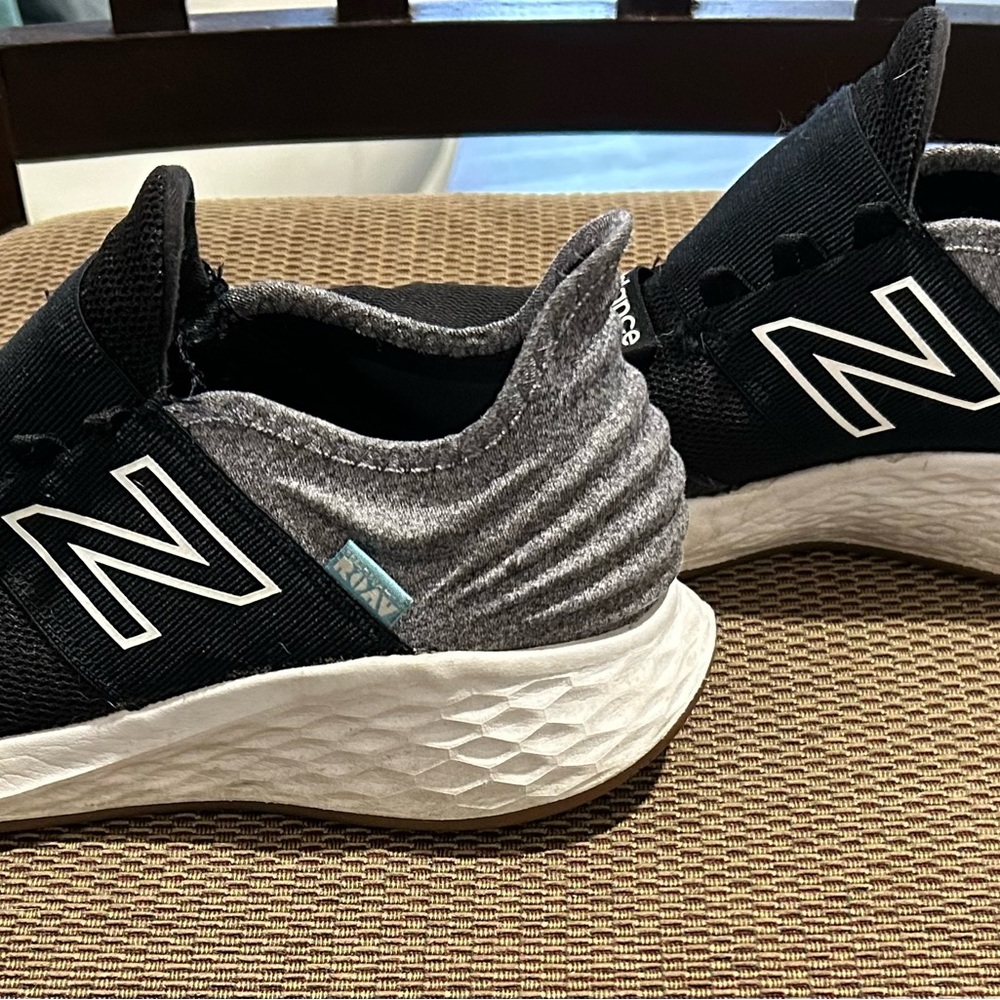 Womens New Balance Fresh Foam Roav Athletic Sneaker Black Light Aluminum
